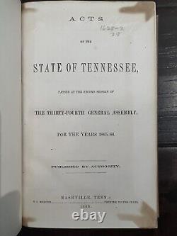 Acts of Tennessee 1819-1877 Laws Passed Set Volumes Civil War General Assembly