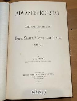 Advance and Retreat John Bell Hood 1880 1st Ed Civil War Confederate Memoir