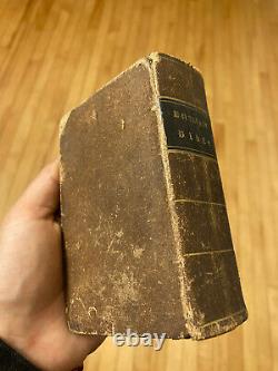 Antique 1842 Pre Civil War American Polyglot BIBLE Illustrated Springfield MA