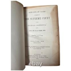 Antique 1850s 1860s California Reports Leather Books Law Legal Civil War Era 10