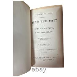 Antique 1850s 1860s California Reports Leather Books Law Legal Civil War Era 10