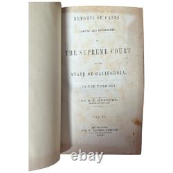 Antique 1850s 1860s California Reports Leather Books Law Legal Civil War Era 10