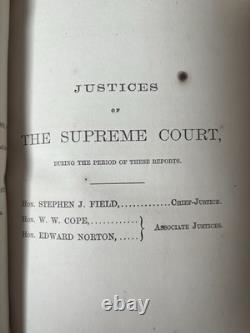 Antique 1850s 1860s California Reports Leather Books Law Legal Civil War Era 10