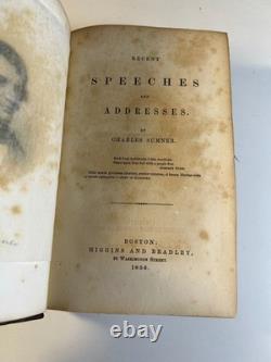 Antique 1856 Charles Sumner Speeches Civil War Anti-Slavery Book 1st Ed BOSTON