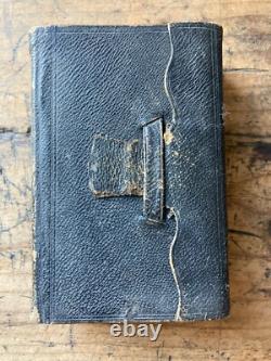 Antique 1858 pre civil war HOLY BIBLE Wallet Binding Julius Trouslot