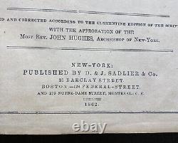 Antique 1862 Holy Bible Hard Cover Civil War Era New York