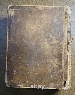 Antique 1862 Holy Bible Hard Cover Civil War Era New York