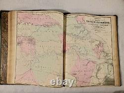 Antique 1863 Civil War Era Johnson's New Illustrated Family Atlas Hardcover