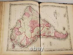 Antique 1863 Civil War Era Johnson's New Illustrated Family Atlas Hardcover