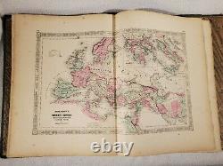 Antique 1863 Civil War Era Johnson's New Illustrated Family Atlas Hardcover