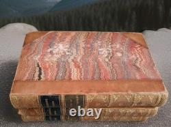 Antique 1864 Civil War Era Leather Set Of 3 Nathaniel Hawthorne Novels Gilt Edge