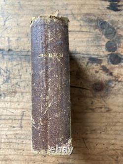 Antique 1864 Civil war era HOLY BIBLE Wallet Binding Hunters ancestry