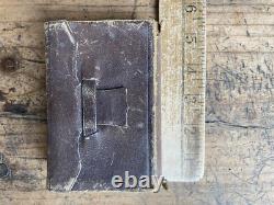Antique 1864 Civil war era HOLY BIBLE Wallet Binding Hunters ancestry
