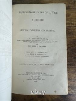 Antique 1868 CIVIL War Book Women's Work In The CIVIL War By L. P. Brockett