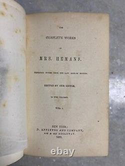 Antique 1868 Civil War Book MRS HEMAN'S Poetical Works Ornate Gilded Victorican