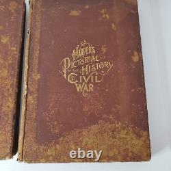 Antique 1894 Harper's Pictorial History Of The Civil War 2 Volume Part Set