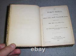 Antique Decorative Leather Bible Old & New Testament US Civil War Era ABS 1862