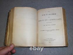 Antique Decorative Leather Bible Old & New Testament US Civil War Era ABS 1862