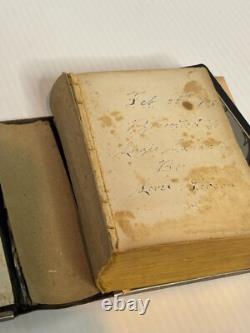 Antique Manual Blessed Virgin Velvet Locking Prayer Book Civil War Era 1874 NY