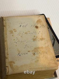 Antique Manual Blessed Virgin Velvet Locking Prayer Book Civil War Era 1874 NY
