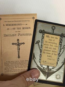 Antique Manual Blessed Virgin Velvet Locking Prayer Book Civil War Era 1874 NY