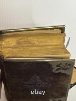 Antique Manual Blessed Virgin Velvet Locking Prayer Book Civil War Era 1874 NY