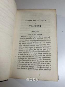 Antique Pre-Civil War Victorian Book 1857 Theory & Practice of Teaching D Page