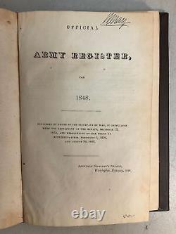 Authentic OFFICIAL ARMY REGISTER FOR 1848 Many Civil War Names