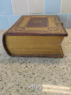 Bible Family Huge 1864 Antique Harding's Civil War with Brass Clasp Needs TLC