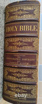 Bible Family Huge 1864 Antique Harding's Civil War with Brass Clasp Needs TLC