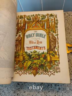 Bible Family Huge 1864 Antique Harding's Civil War with Brass Clasp Needs TLC