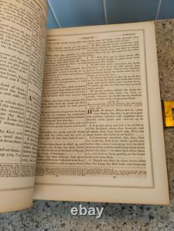 Bible Family Huge 1864 Antique Harding's Civil War with Brass Clasp Needs TLC