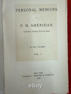 Books 1st ED HC Personal Memoirs Of P. H. Sheridan 2 Volume Set 1888 Civil War