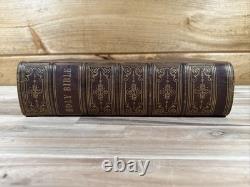 C1860 HOLY BIBLE antique CIVIL WAR ERA leather CARLTON AND PORTER old