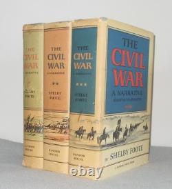 CIVIL WAR A NARRATIVE by Shelby Foote 3 VOL SET Hardcover DJ Sumter Appomattox