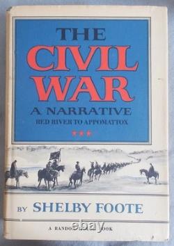 CIVIL WAR A NARRATIVE by Shelby Foote 3 VOL SET Hardcover DJ Sumter Appomattox
