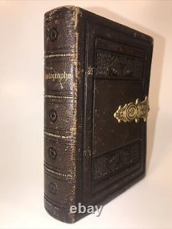 CIVIL WAR, PHOTOGRAPH ALBUM! Dated 1862 Leather Clasp Still Works CDV Albumen