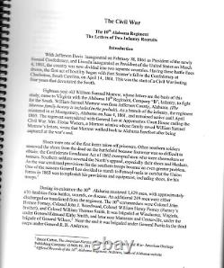 CIVIL WAR THE 10th ALABAMA REGIMENTTHE LETTERS OF TWO INFANTRY RECRUITS! BOOK