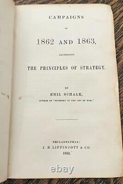 CIVIL WAR strategy book 1863 signed 20th Iowa Lt Colonel Port Hudson Mississippi