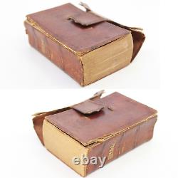 C. 1851 HOLY BIBLE Pre Civil War Psalms David Leather Philadelphia Antique Small