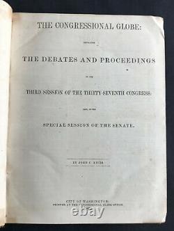 Civil War 1863 Congressional Globe Abe Lincoln 3rd Ses 37th Congress New Mexico