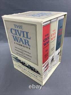 Civil War A Narrative Shelby Foote 3 Volume Masterpiece Book Box Set Slipcover