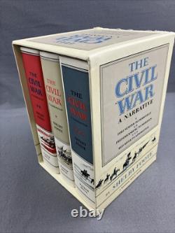 Civil War A Narrative Shelby Foote 3 Volume Masterpiece Book Box Set Slipcover