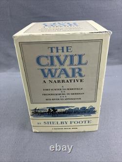 Civil War A Narrative Shelby Foote 3 Volume Masterpiece Book Box Set Slipcover