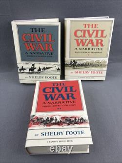 Civil War A Narrative Shelby Foote 3 Volume Masterpiece Book Box Set Slipcover