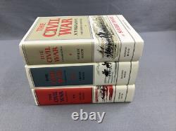 Civil War A Narrative Shelby Foote 3 Volume Masterpiece Book Box Set Slipcover