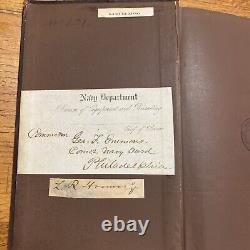 Civil War Book Records Living Officers U. S. Navy 1870 Signed Author & Adm Emmons