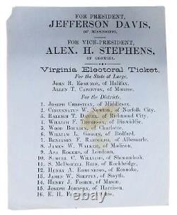 Civil War Ephemera / ELECTION BALLOT For President Jefferson Davis 1st ed 1861