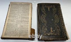 Civil War Era Family Name Embossed Bible 1856 signed Alfred Bergen New Jersey