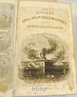 Civil War History 1st Edition 1861 History of the Southern Rebellion 3 Volumes